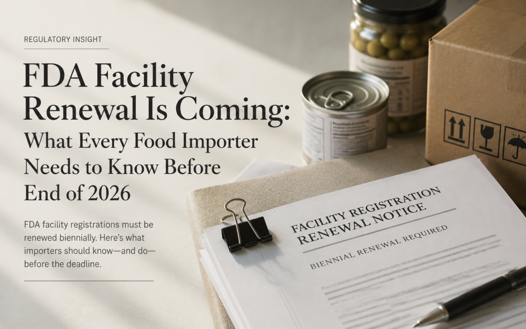 FDA Facility Renewal Is Coming: What Every Food Importer Needs to Know Before End of 2026